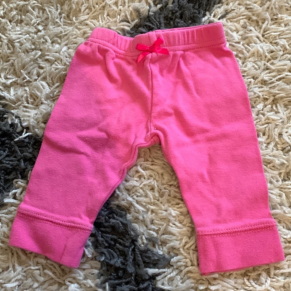 (5/$10) Pink leggings 0-3M